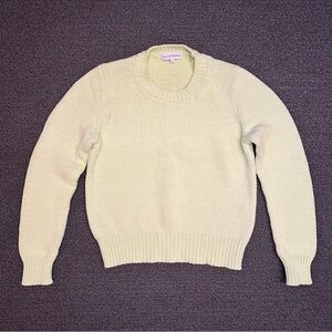 White + Warren Crewneck Sweater in Bright Green/Yellow